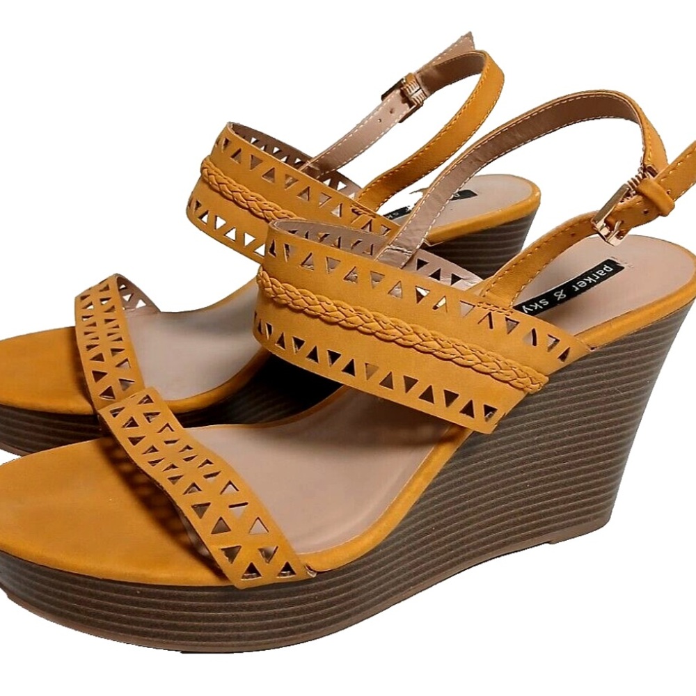 Parker & Sky wedge sandals mustard, yellow